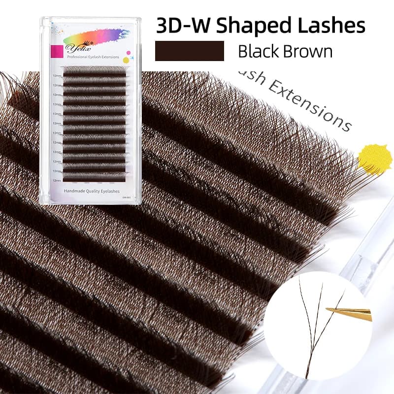 Hnedé W Shape 2D-5D predtvarané ventilátorové mihalnice