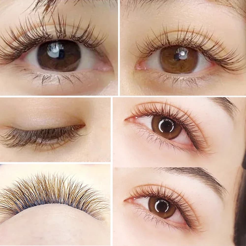 Hnedé ploché mihalnice Ellipse Split-Tip B/C/D Curl 12 radov