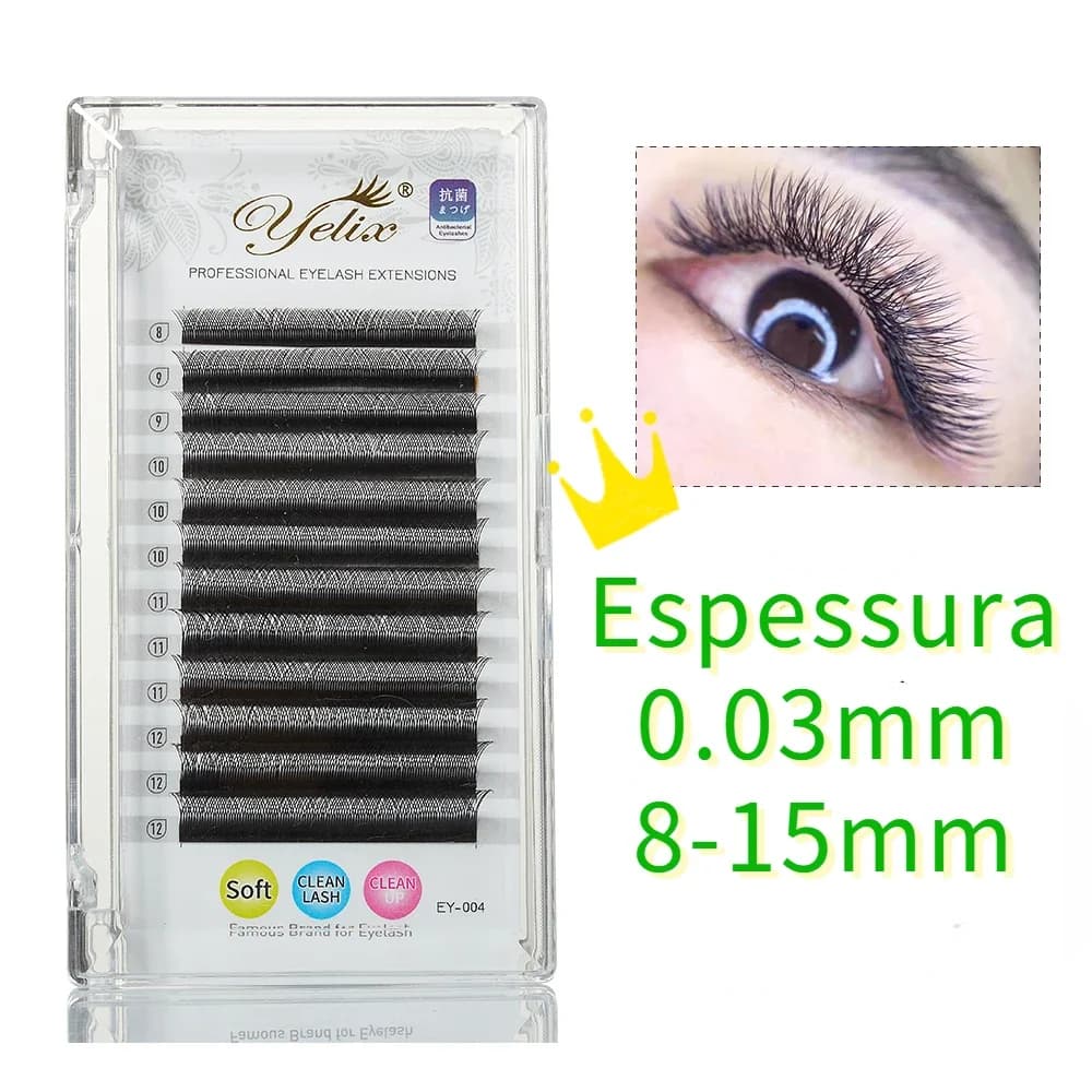 Y tvar YY predtvarované vejárové umelé mihalnice 0,05 mm C zakrivenie