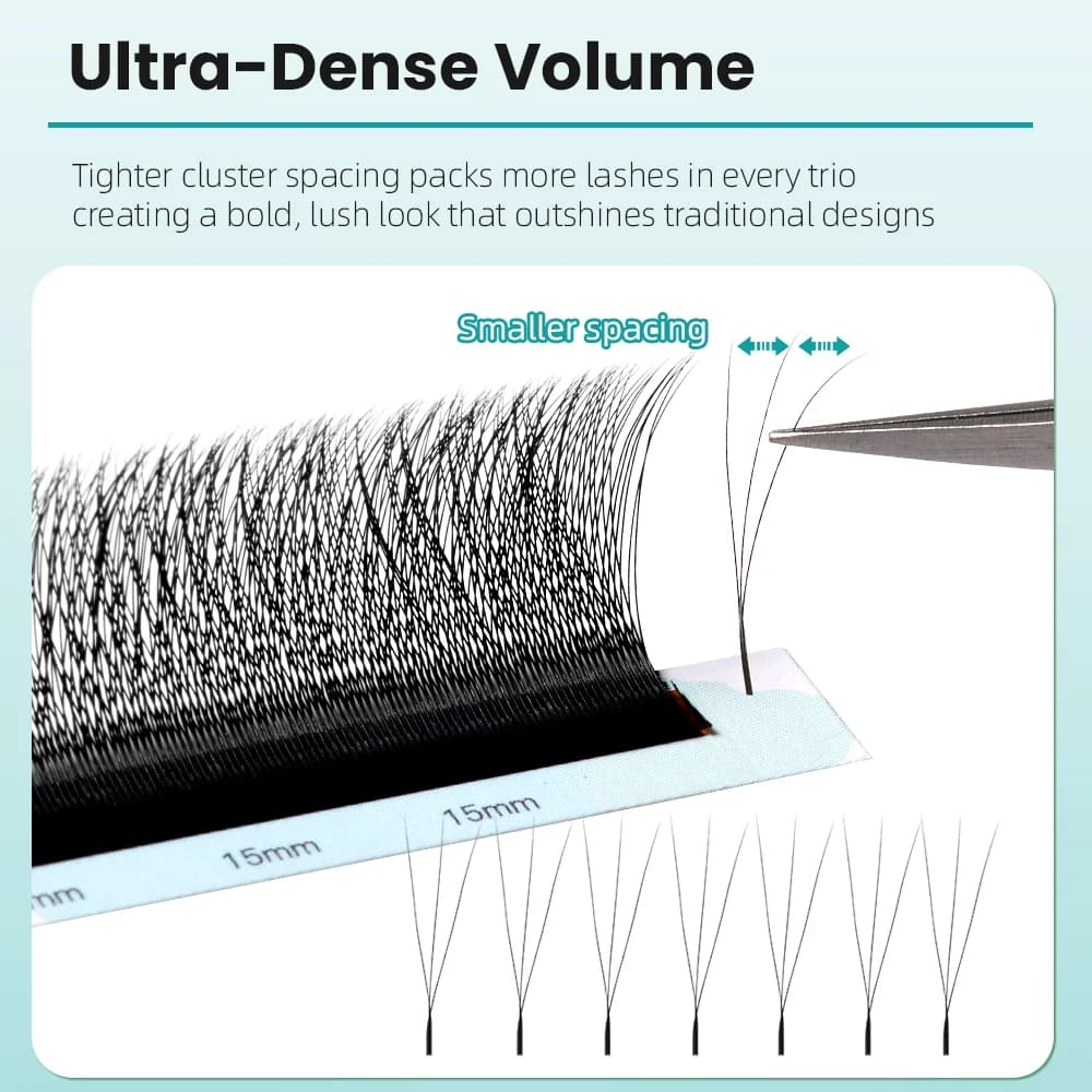V Shape úzke 3D/4D/5D W malé objemové ventilátorové riasy