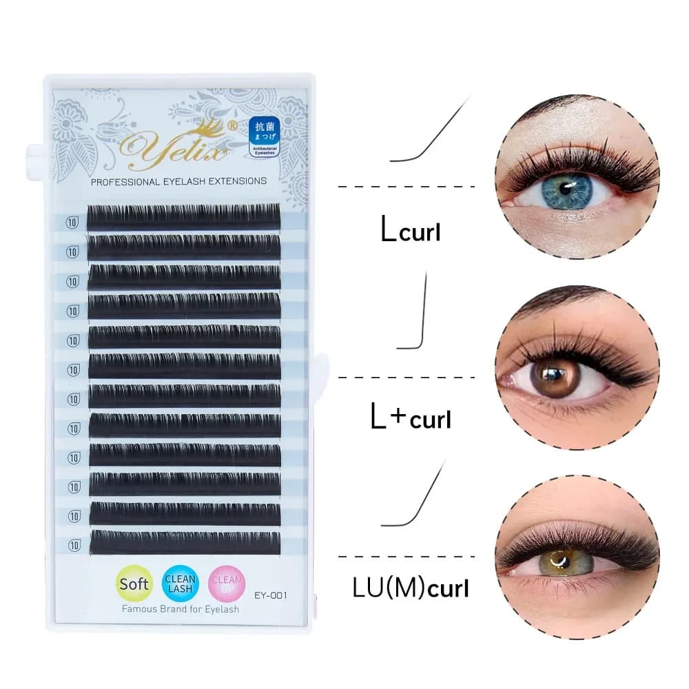 Jednotlivé umelé mihalnice L Curl matný norkový efekt 8-15mm