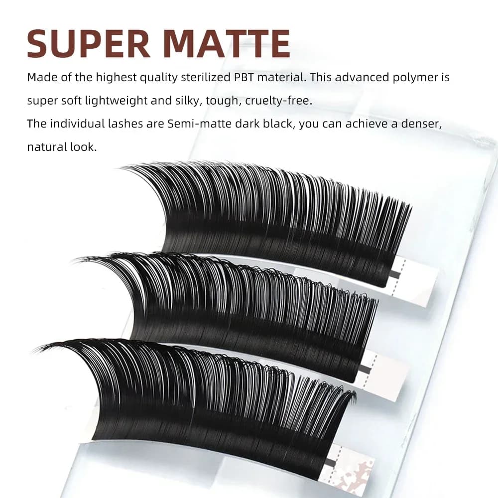 Super Matte klasické individuálne predlžovacie mihalnice 0,18 mm