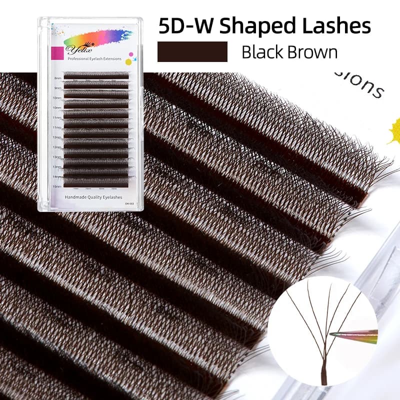 Hnedé W Shape 2D-5D predtvarané ventilátorové mihalnice