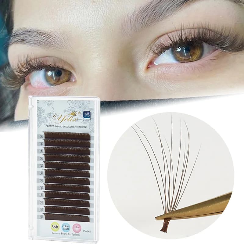 Tmavohnedé easy fan predĺžené misky C/D zákruta 8-15 mm